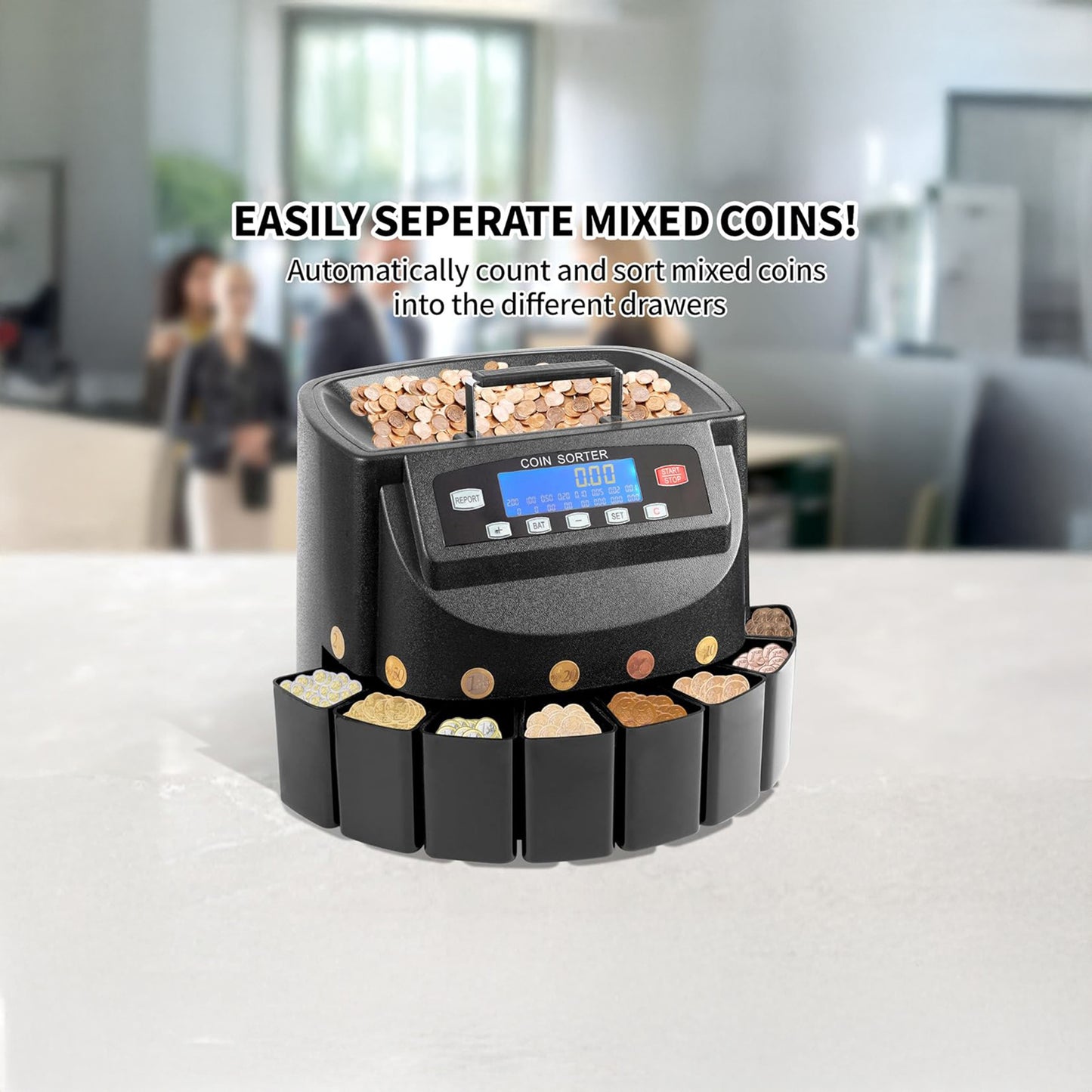 CRONY Banknote Verifiers CN-550 Coin counting machine LCD screen coin sorting machine Export coin counting machine Money Counter