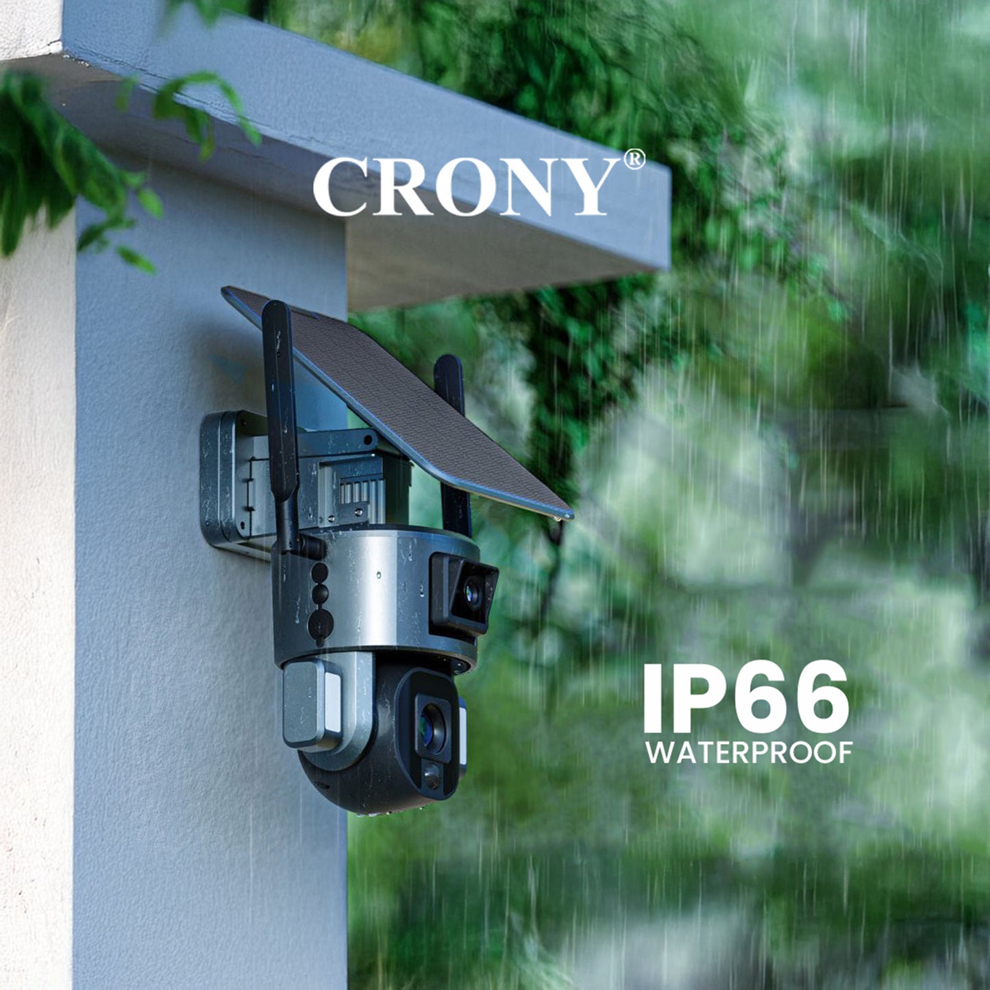 كاميرا PTZ بطارية مزدوجة الربط بالطاقة الشمسية CRONY D5 4G-4K-8MP كاميرا مراقبة لاسلكية 8 ميجابكسل خارجية مقاومة للماء IP66 كاميرا شمسية مزدوجة