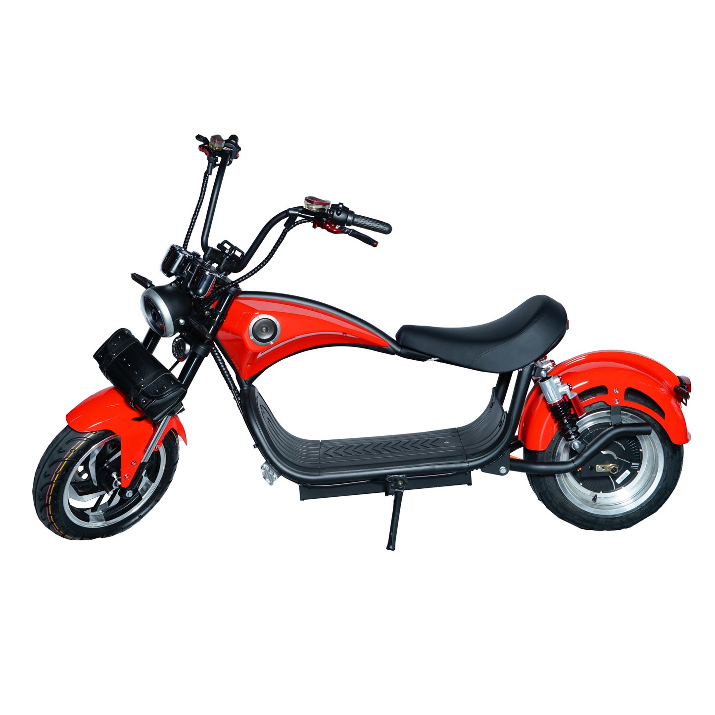 CRONY NEW X1 Harley Electrocar car With BT Speaker Electrocar car Citycoco Fat Tire electric scooter Red