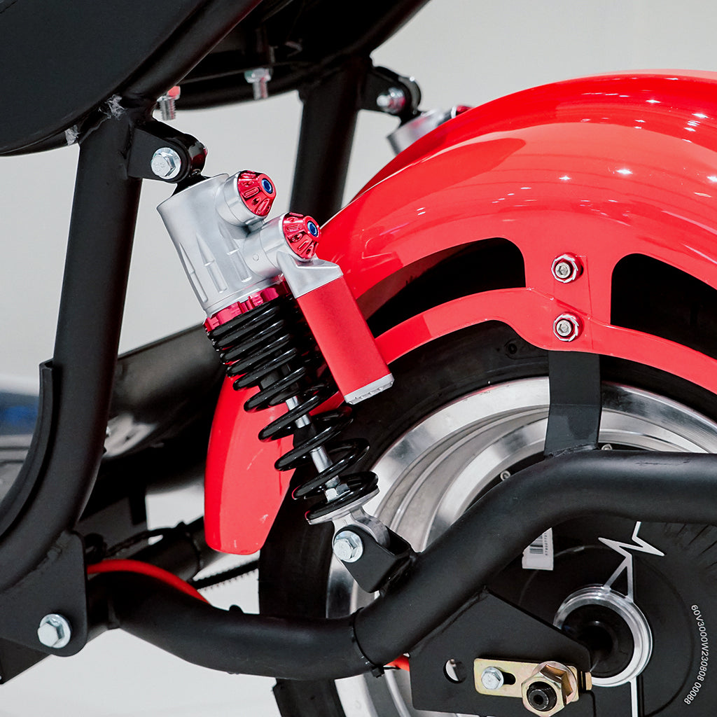 CRONY NEW X1 Harley Electrocar car With BT Speaker Electrocar car Citycoco Fat Tire electric scooter Red