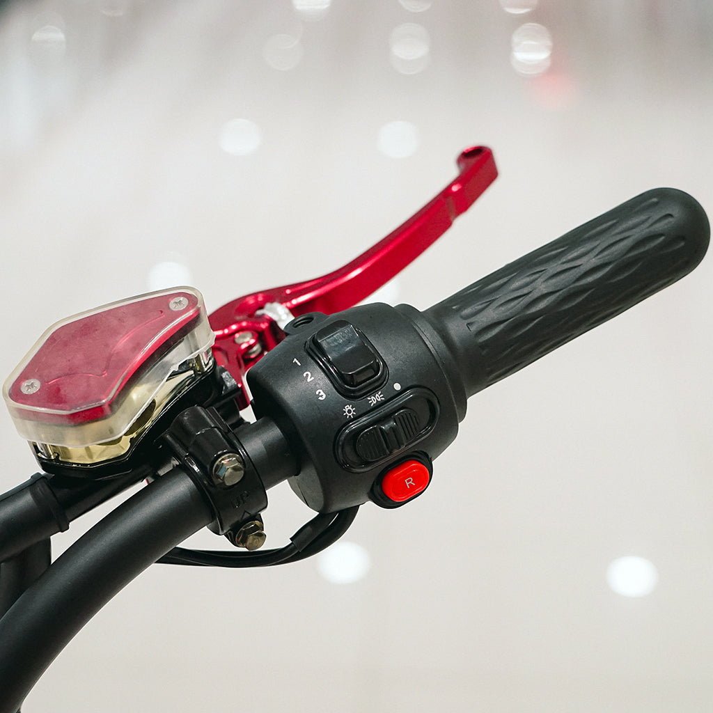 CRONY NEW X1 Harley Electrocar car With BT Speaker Electrocar car Citycoco Fat Tire electric scooter Red