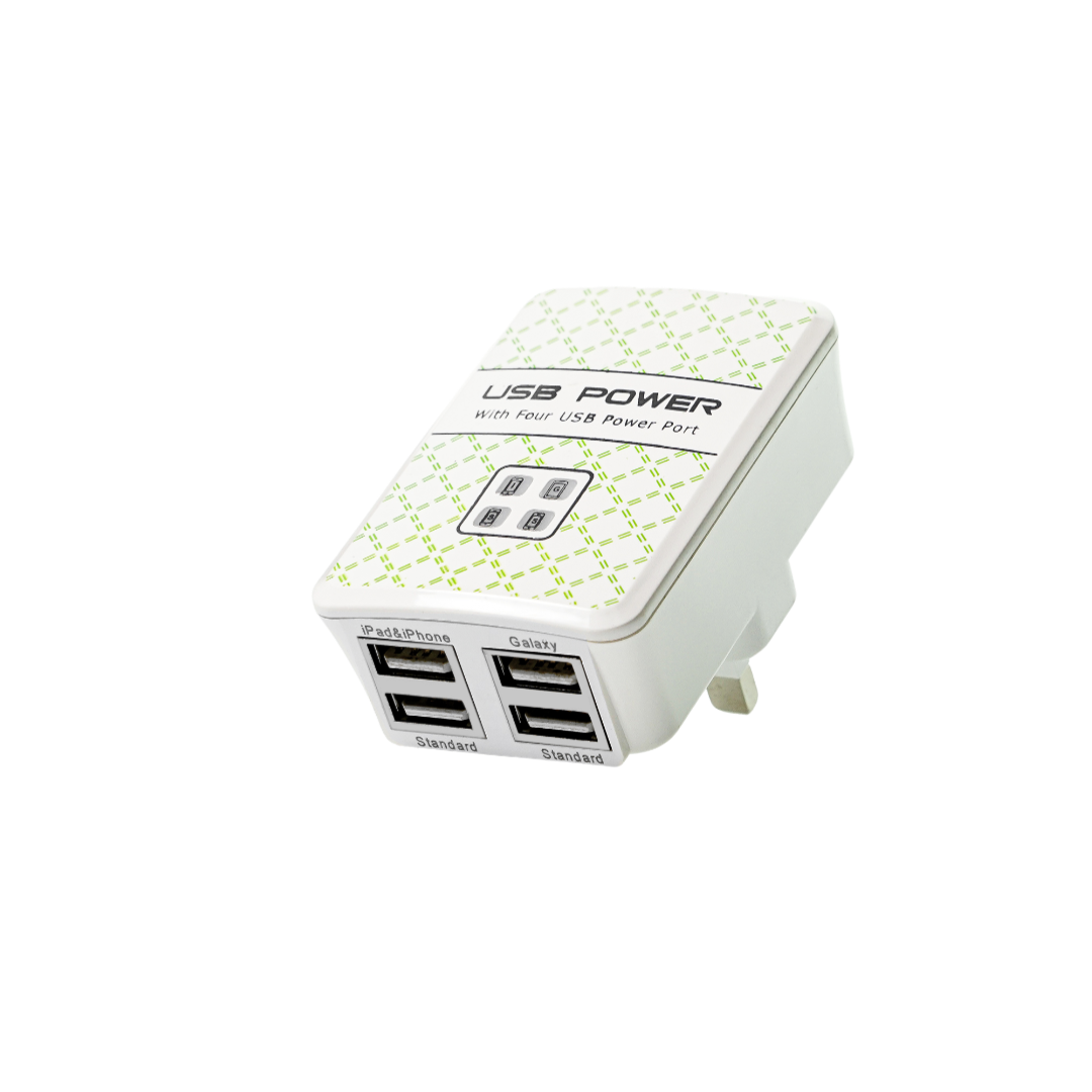 شاحن حائط USB من CRONY بأربعة منافذ شحن سريع محول طاقة USB للسفر