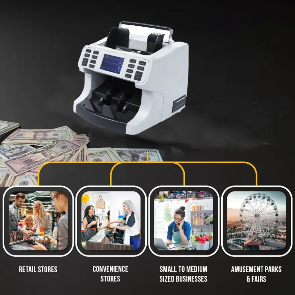 CRONY H-8700 High-Speed Smart Bill Counter 1200 Notes/Min Built-in Thermal Printer TFT Display Banknote Verifiers