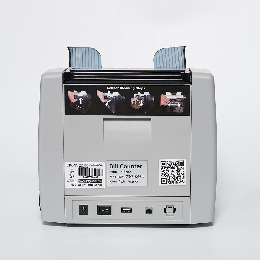 CRONY H-8700 High-Speed Smart Bill Counter 1200 Notes/Min Built-in Thermal Printer TFT Display Banknote Verifiers