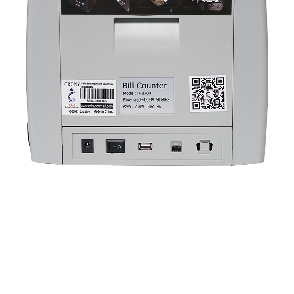 CRONY H-8700 High-Speed Smart Bill Counter 1200 Notes/Min Built-in Thermal Printer TFT Display Banknote Verifiers