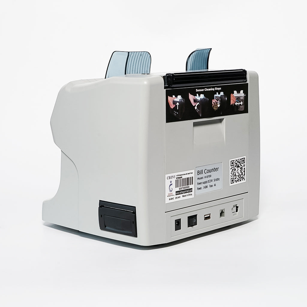 CRONY H-8700 High-Speed Smart Bill Counter 1200 Notes/Min Built-in Thermal Printer TFT Display Banknote Verifiers