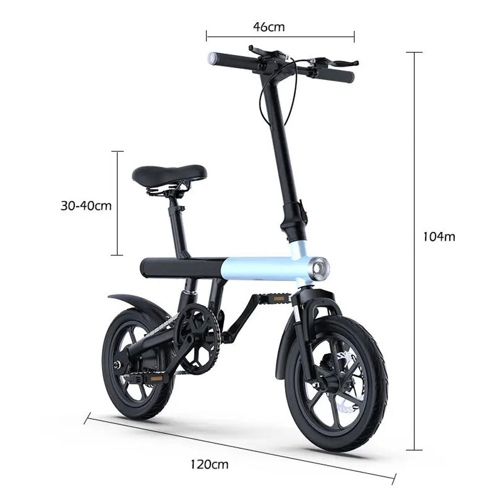 CRONY C4 Folding Electric Bicycle 350W Motor Front/Rear Disc Brakes LCD Display
