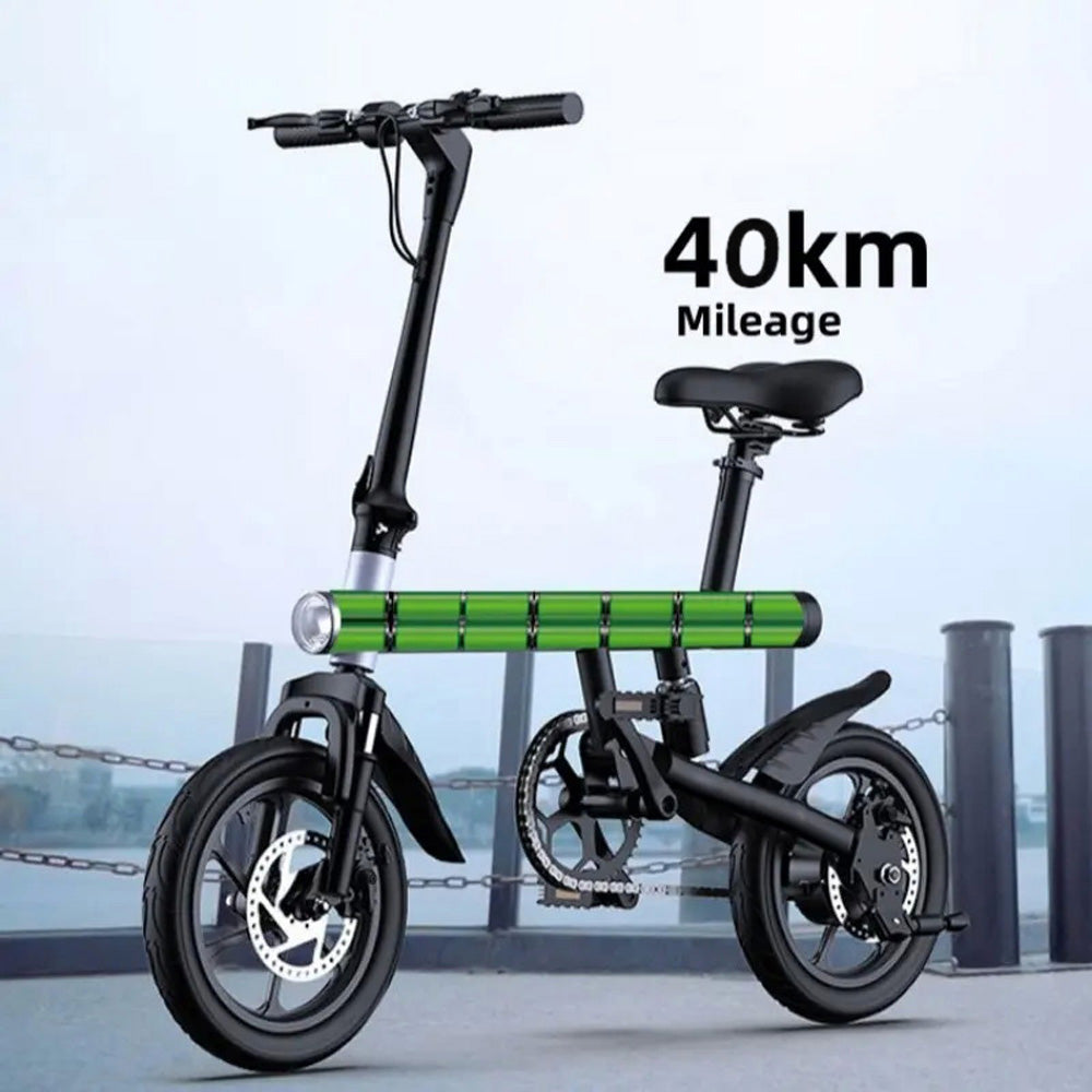 CRONY C4 Folding Electric Bicycle 350W Motor Front/Rear Disc Brakes LCD Display