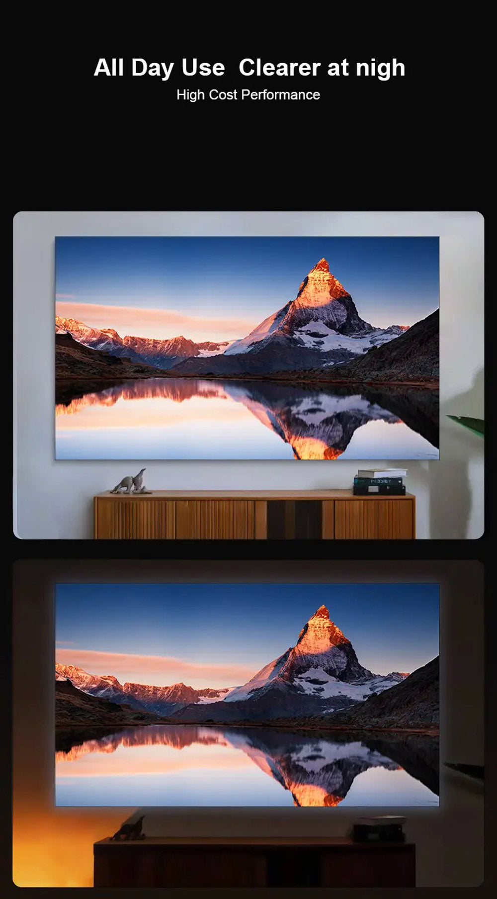 جهاز عرض CRONY IMC600 مع قلم لمس، جهاز عرض صغير بشاشة LCD بحجم 2.69 بوصة ومحرك بصري مغلق بالكامل، جهاز عرض ذكي للسينما المنزلية