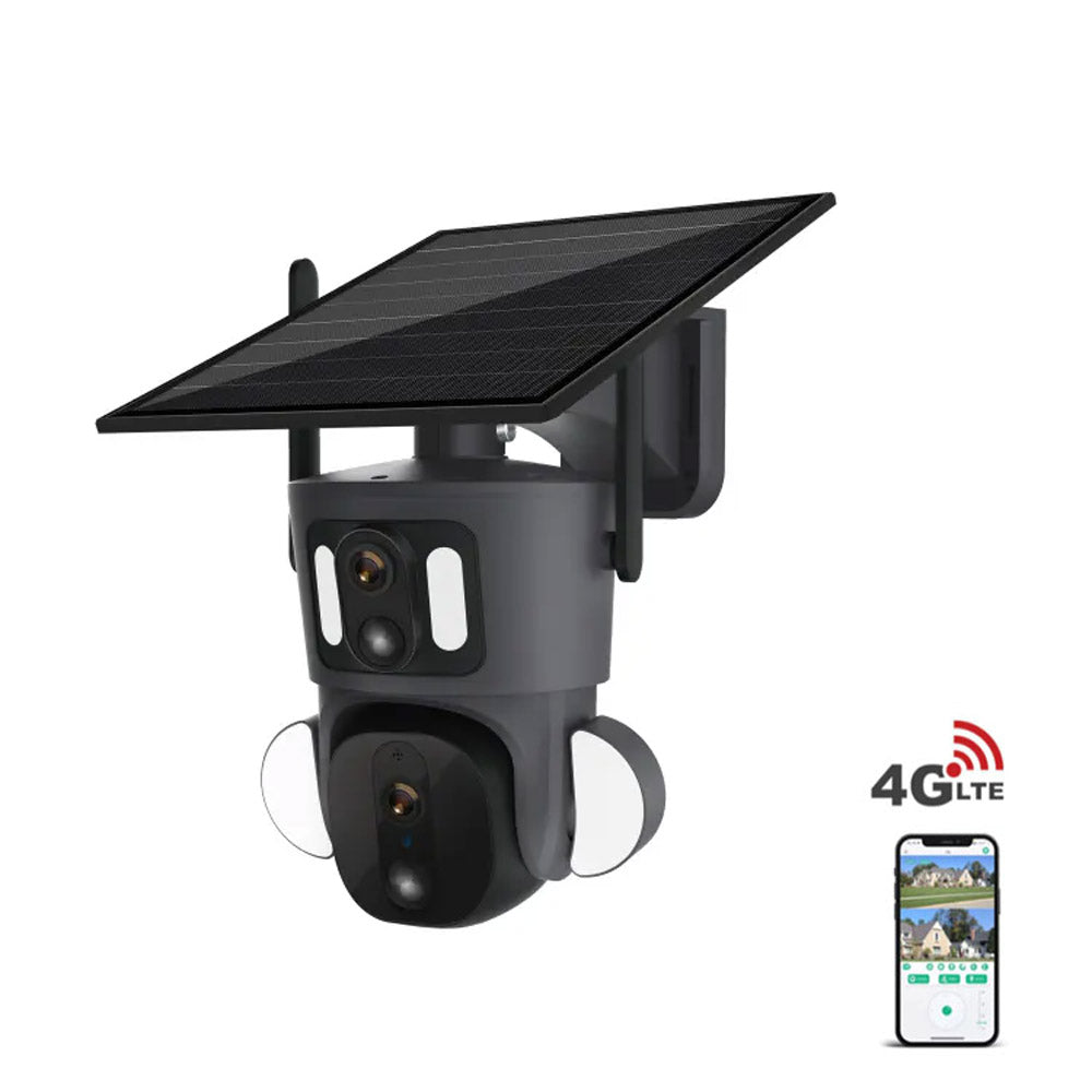 CRONY RBX-SD320 4G-4K-8MP RBX-SD320 WIFI-4K-8MP Solar Dual Linkage Battery PT Camera Built in Battery Outdoor Auto Human Tracking Solar Dual lens Camera