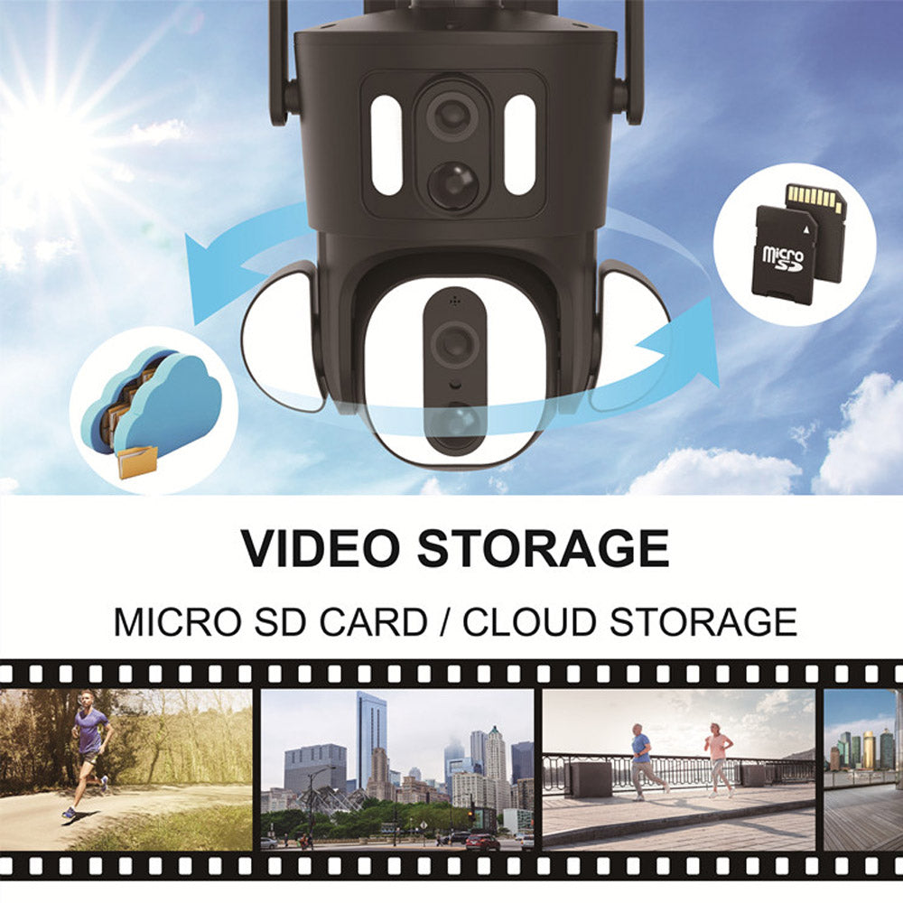 CRONY RBX-SD320 4G-4K-8MP RBX-SD320 WIFI-4K-8MP Solar Dual Linkage Battery PT Camera Built in Battery Outdoor Auto Human Tracking Solar Dual lens Camera