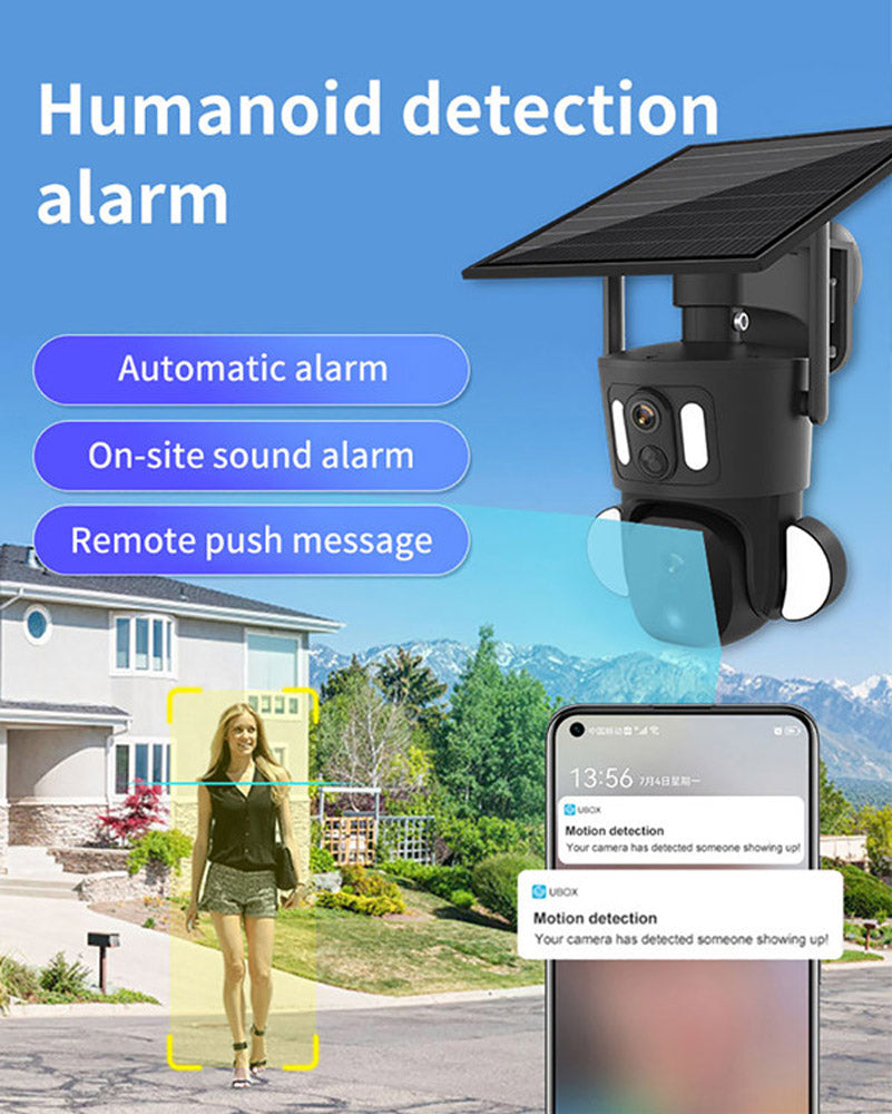 CRONY RBX-SD320 4G-4K-8MP RBX-SD320 WIFI-4K-8MP Solar Dual Linkage Battery PT Camera Built in Battery Outdoor Auto Human Tracking Solar Dual lens Camera