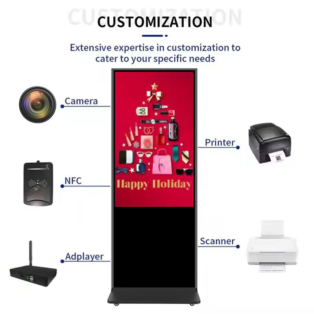 CRONY TX55-2 55inch Advertising machine LCD Totem Display Kiosk Touch Screen Floor-Standing Advertising Video Player