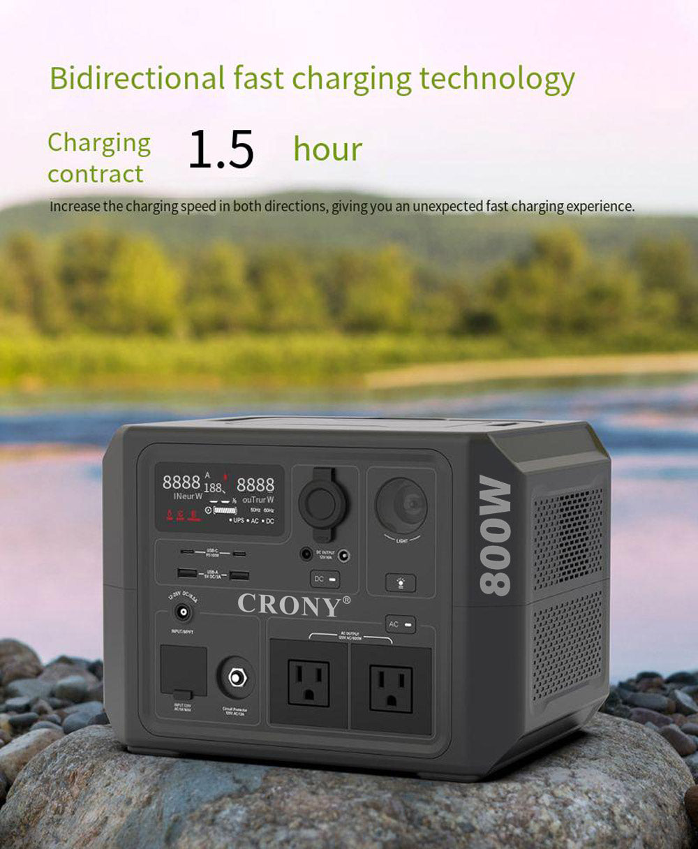 CRONY CN601-800W Portable Power Station Portable Outdoor Power Lithium Iron Phosphate Energy Storage Power