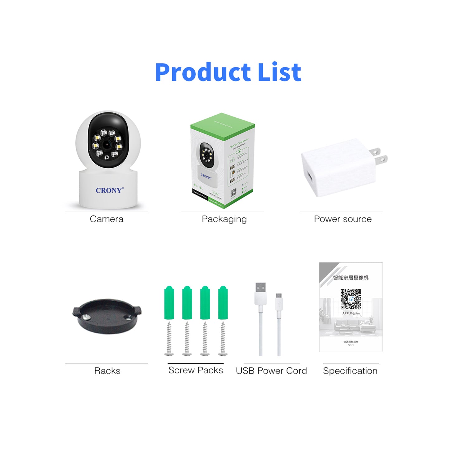 CRONY NIP-500+ Wireless Camera 5MP Wireless Camera Smart Home Security Camera Human Motion Detection