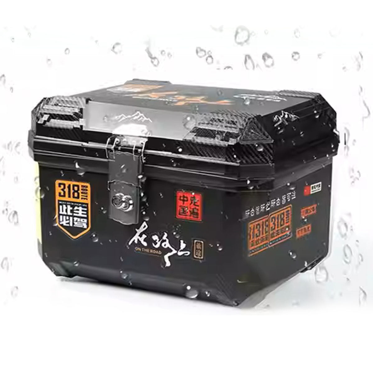CRONY Floral hard-shell takeout boxes 45L Waterproof Large Capacity Rear Tail Luggage Box