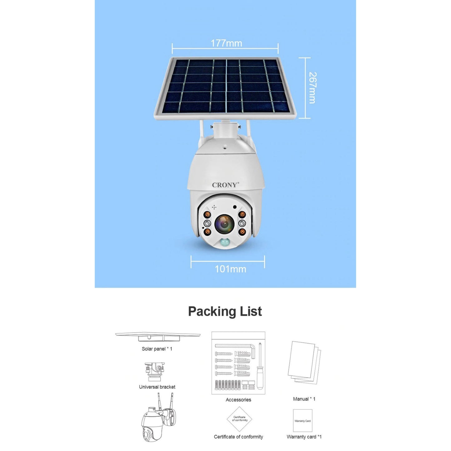 CRONY RBX-S10P-10X 4G Solar PTZ Wireless 10X Zoom Camera