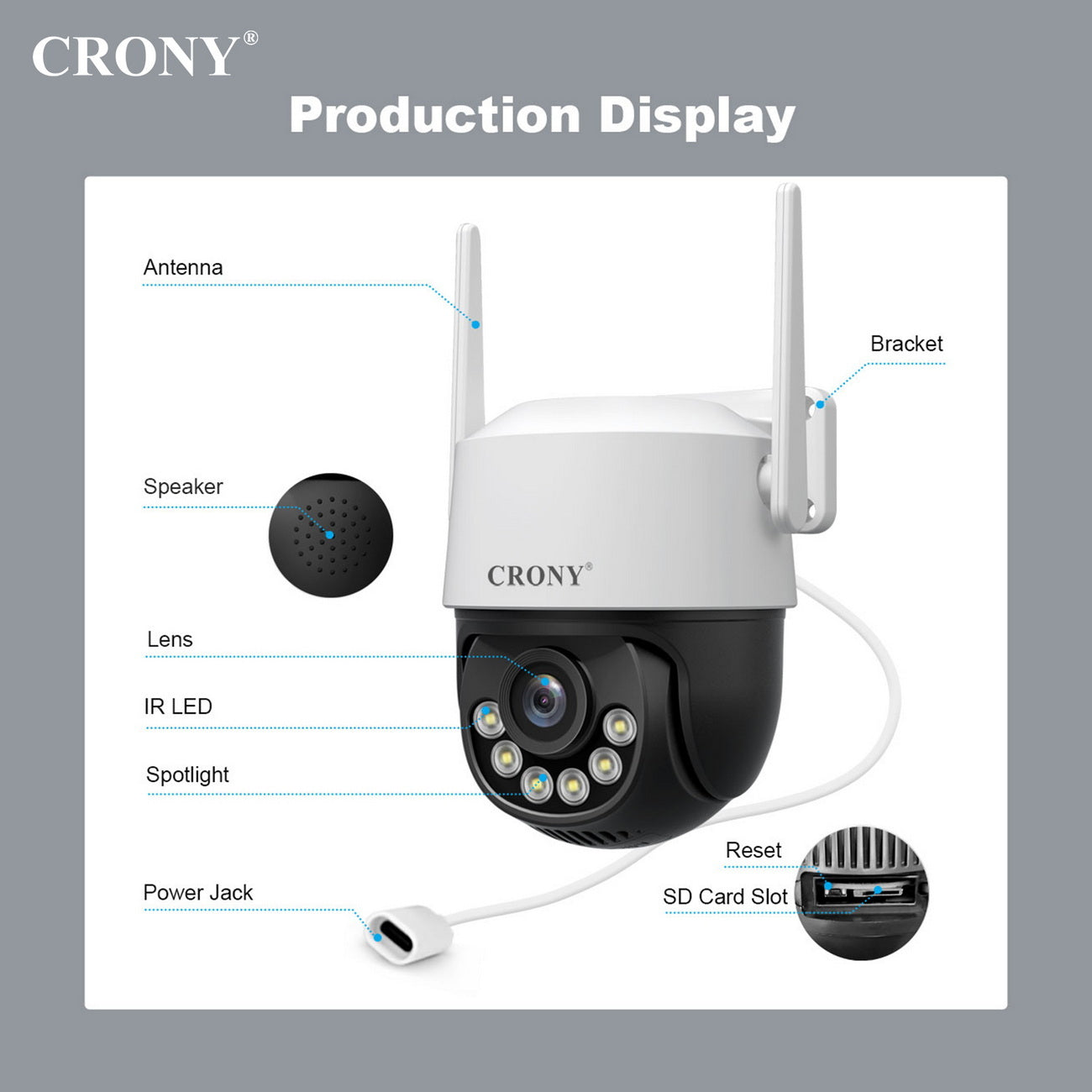 CRONY SH072 Srihome APP 8MP Wireless Camera 8MP 5G WiFi Camera With Night Vision Human Detection Two Way Audio