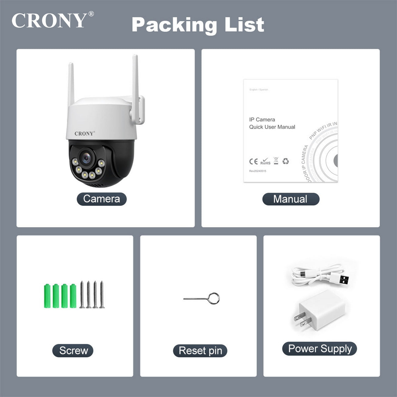 CRONY SH072 Srihome APP 8MP Wireless Camera 8MP 5G WiFi Camera With Night Vision Human Detection Two Way Audio