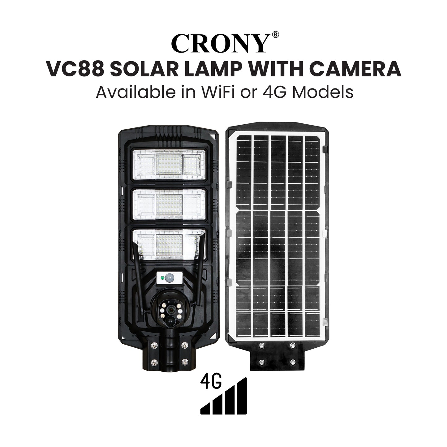 CRONY VC88 4MP 1080P Solar Camera 4G/Wi-Fi Connectivity PTZ Function IR Night Vision Humanoid Tracking