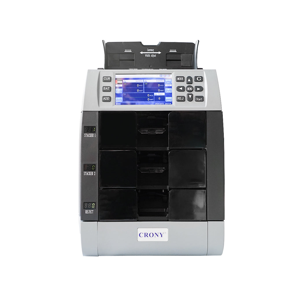 CRONY Banknote Verifiers WR8301 2+1 Multi Currency Mix Value Money sorter Pocket Money Counter and Sorter