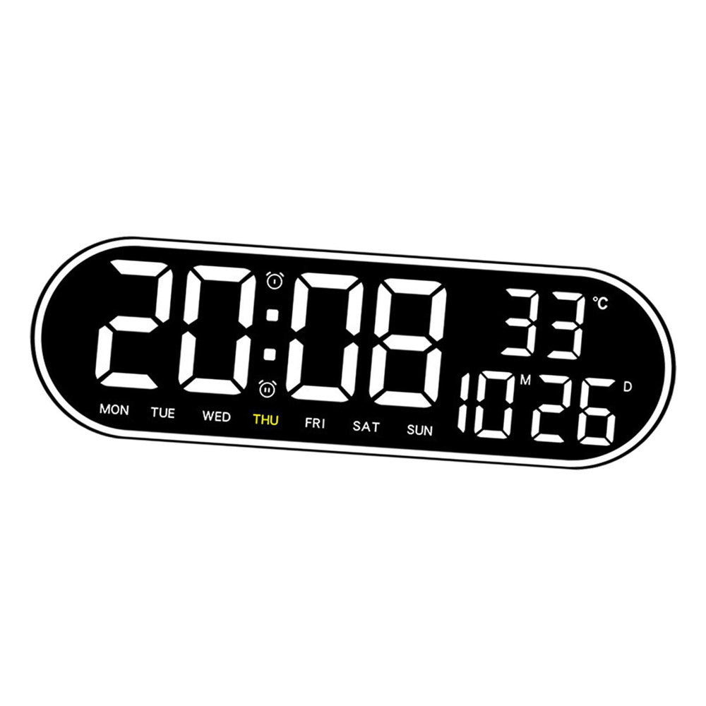 CRONY 8021 Clock Digital Wall Clock Alarm Clock Wall Mounted Adjustable Temperature Digital Clock Remote Control for Home