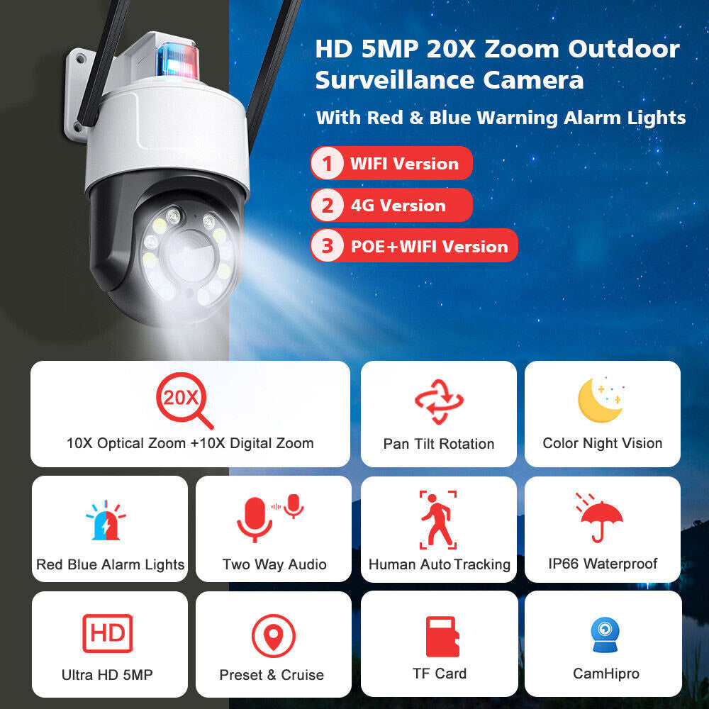 آلات كرة CRONY 4G 10X كاميرا آلات كرة واي فاي كاميرا تكبير بصري HD 1080P 5MP كاميرا مراقبة PTZ IP