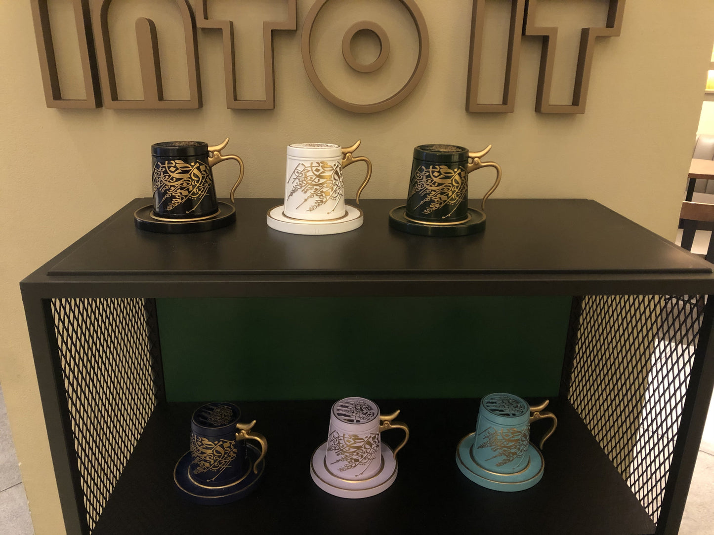 Bakhoor Big teacup Bukhoor Dukhoon Portable Incense Burner-Black