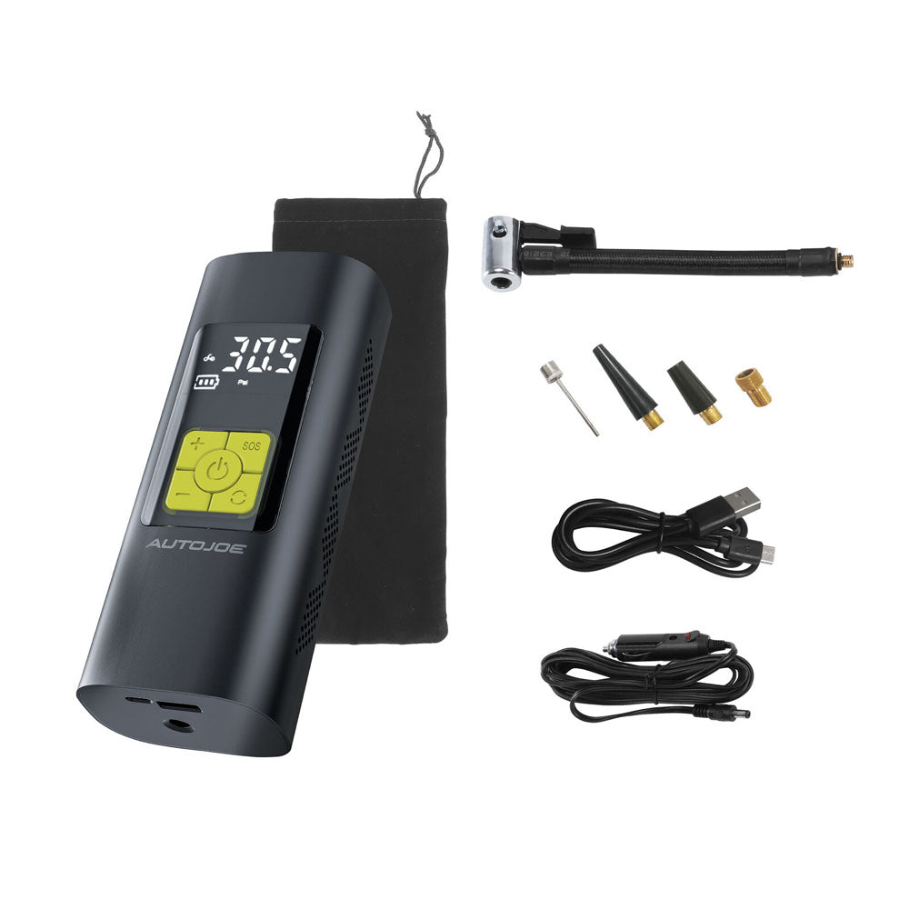 ATJ-AC100 Portable Electric Air Inflator Auto Ultra Compact Cordless Digital Air Pump Inflator/Power Bank | W/ 12-Volt DC Adaptor - Edragonmall.com