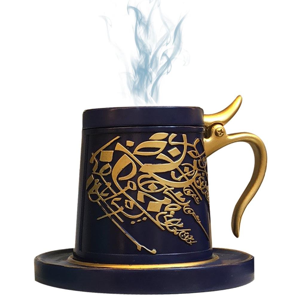 Bakhoor Big teacup Bukhoor Dukhoon Portable Incense Burner-green - Edragonmall.com