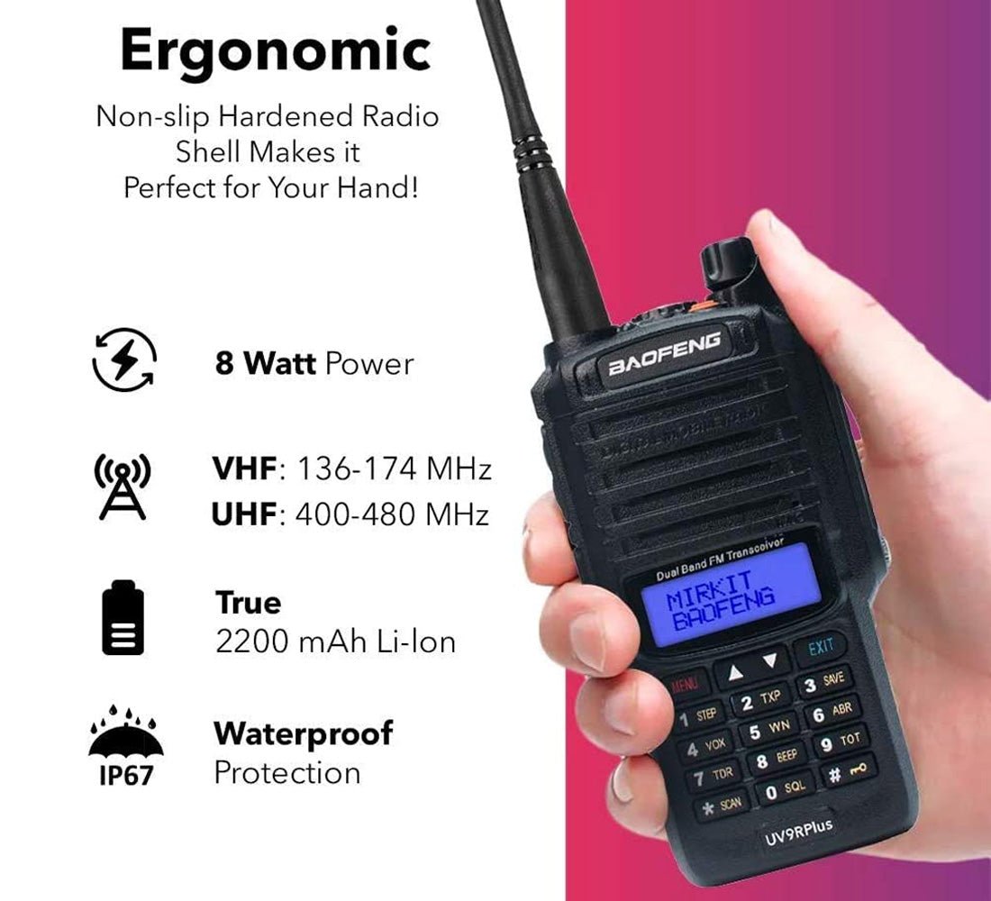 Baofeng 10W UV-9R Walkie Talkie Radio Handheld 8-15km IP67 Portable Ra – 