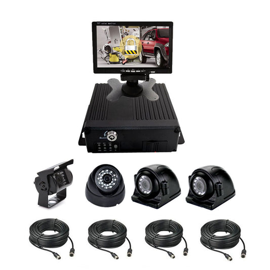 مجموعة CRONY C-1004 LCD DVR للسيارة 4 قنوات H.264 2.0 ميجابكسل 1080P AHD مسجل فيديو مركبة متنقل MDVR