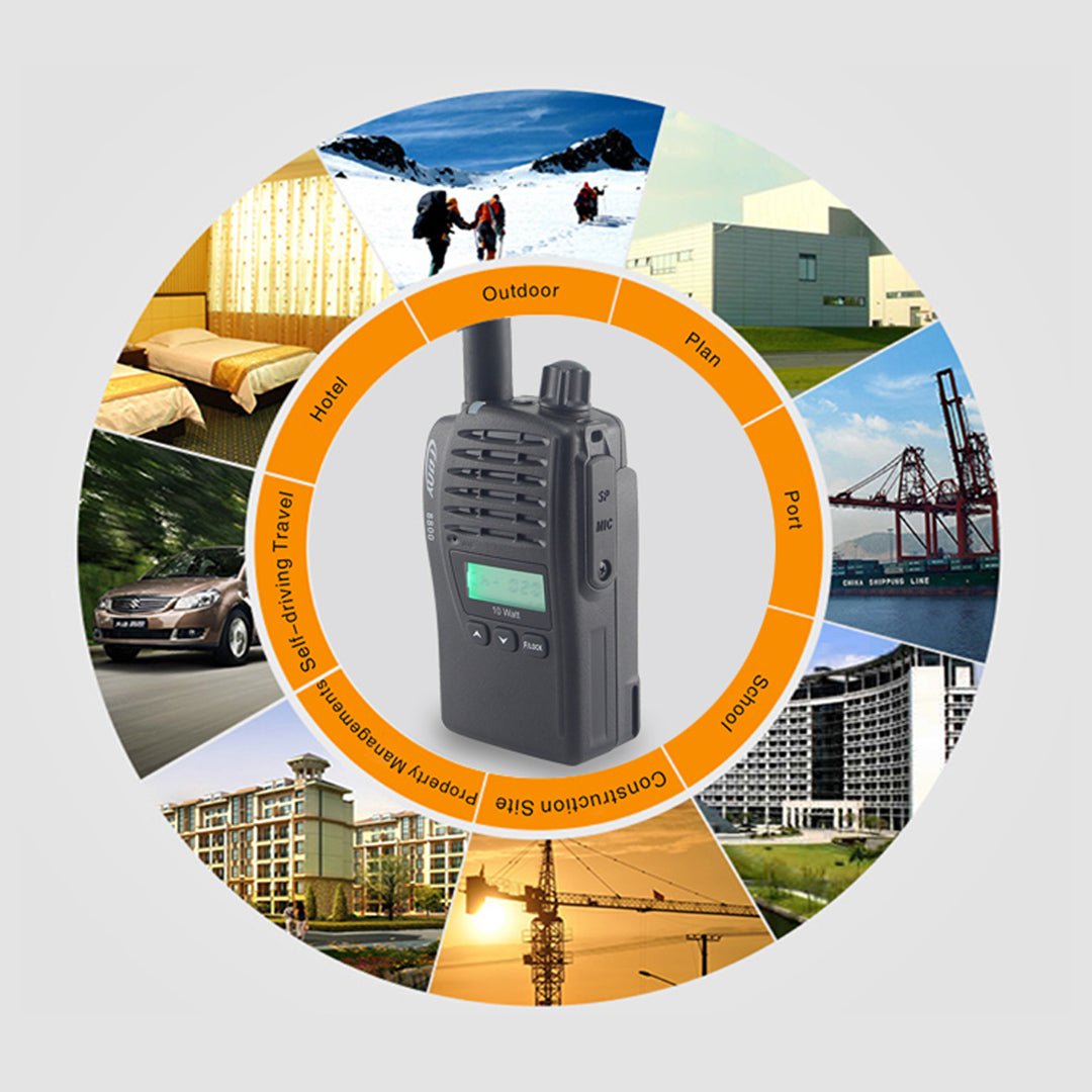 Crony 10W CY-8800 UHF Long Range Walkie Talkies 8-20km Two Way Radio Warterproof with headsets - Edragonmall.com