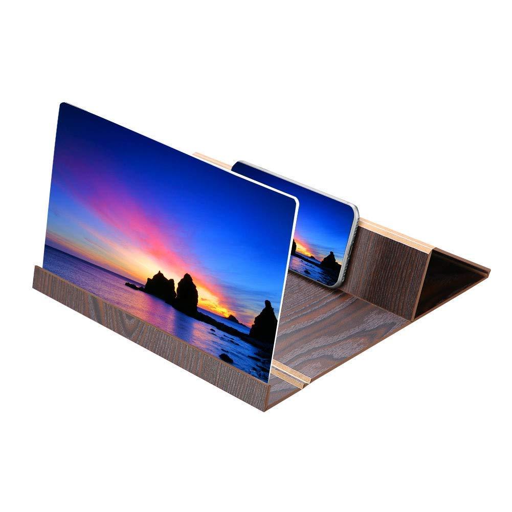 Crony 12 Inch Screen Magnifier Smartphone Magnifying Glass, Cell Phone 3D HD Movie Video Projector Amplifier with Foldable Holder Stand - Edragonmall.com