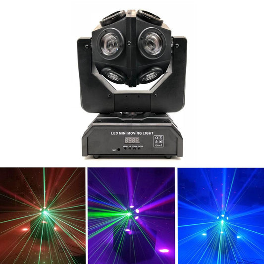 Crony 12pcs X 10W LED Super Beam Mini Moving Head light Double Ball Football Light RGBW Color For KTV bar, art bar,Di bar, stage - Edragonmall.com