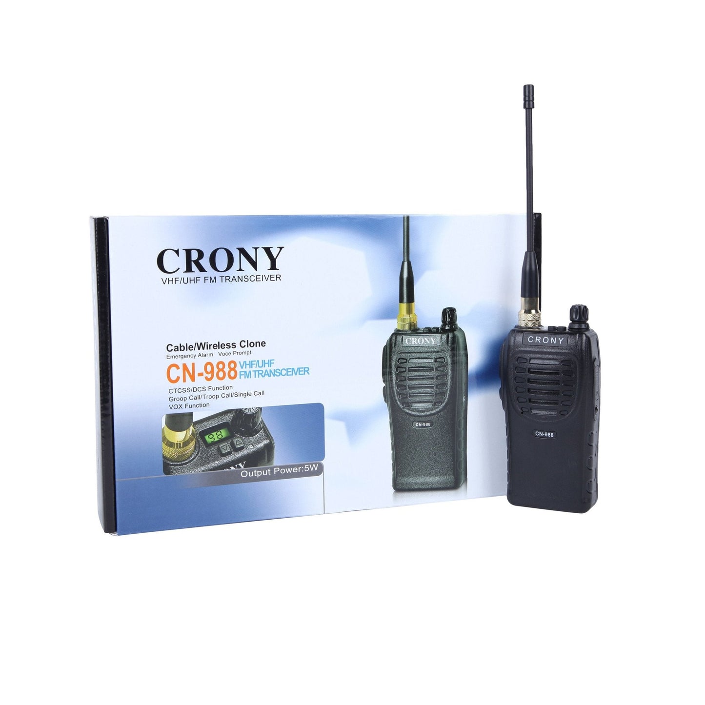 Crony 5W CN-988 Handheld Long Distance UHF/VHF Walkie Talkies Two-way Radios - Edragonmall.com