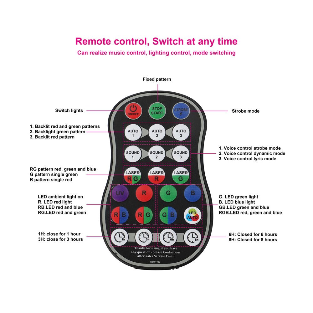 CRONY 8 holes red/green laser with RGB +UV LED light LED Stage Effect Lighting with Remote Controller