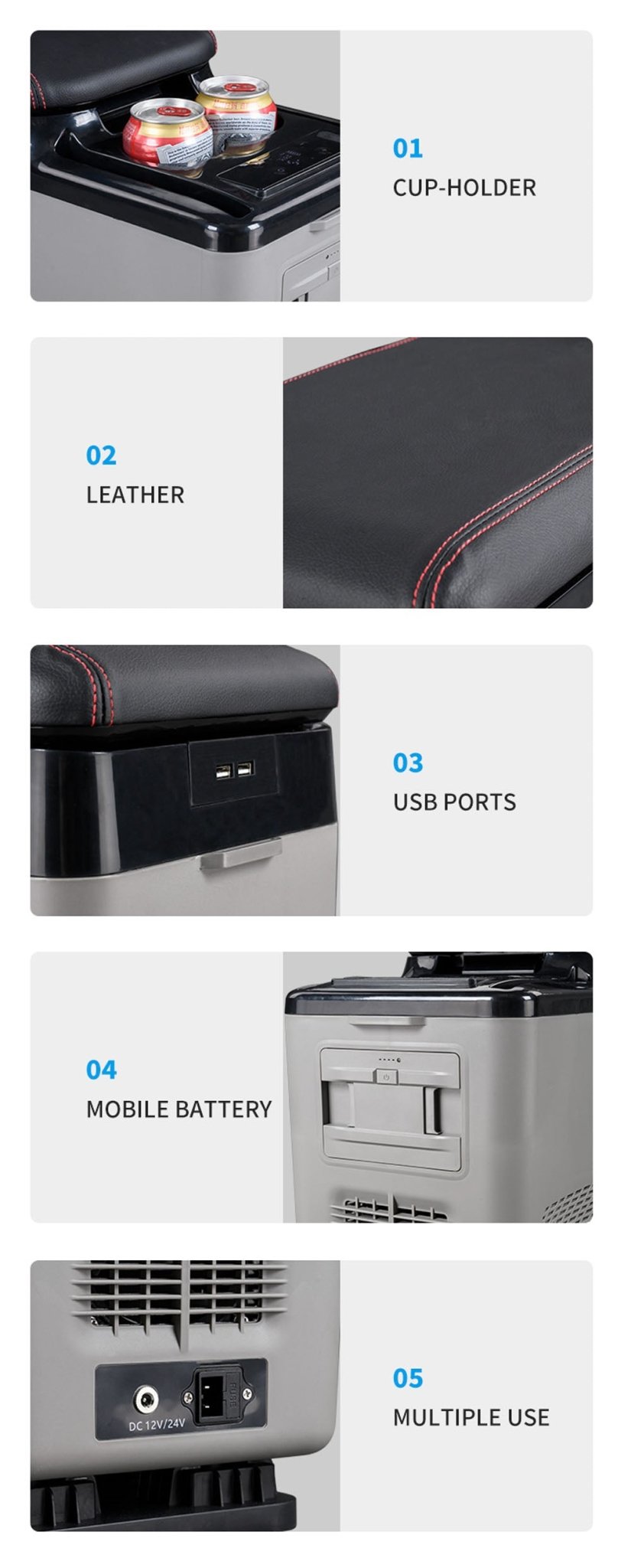 CRONY CF15 15L Vehicle Refrigerator with APP DC 12V for centre armrest in car truck refrigerator without battery - Edragonmall.com