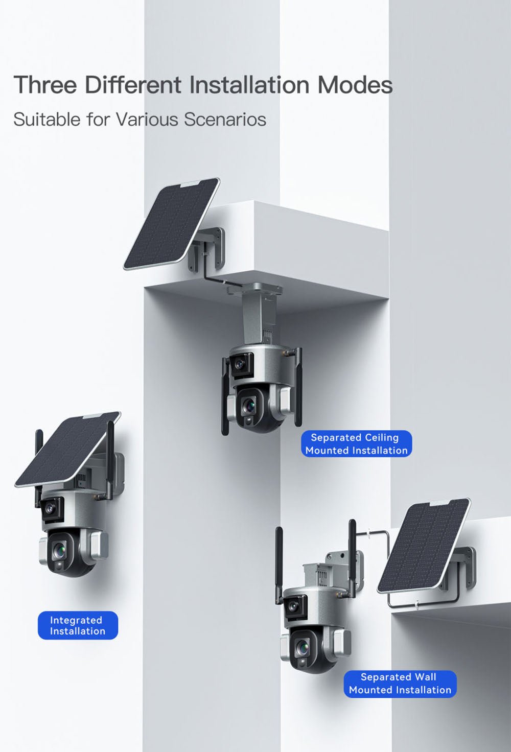 CRONY D5 4G-4K-8MP Solar Dual Linkage Battery PTZ Camera 8MP Wireless CCTV Camera Outdoor IP66 Waterproof Solar Dual Camera - Edragonmall.com