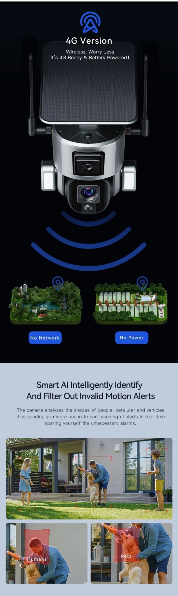 CRONY D5 4G-4K-8MP Solar Dual Linkage Battery PTZ Camera 8MP Wireless CCTV Camera Outdoor IP66 Waterproof Solar Dual Camera - Edragonmall.com