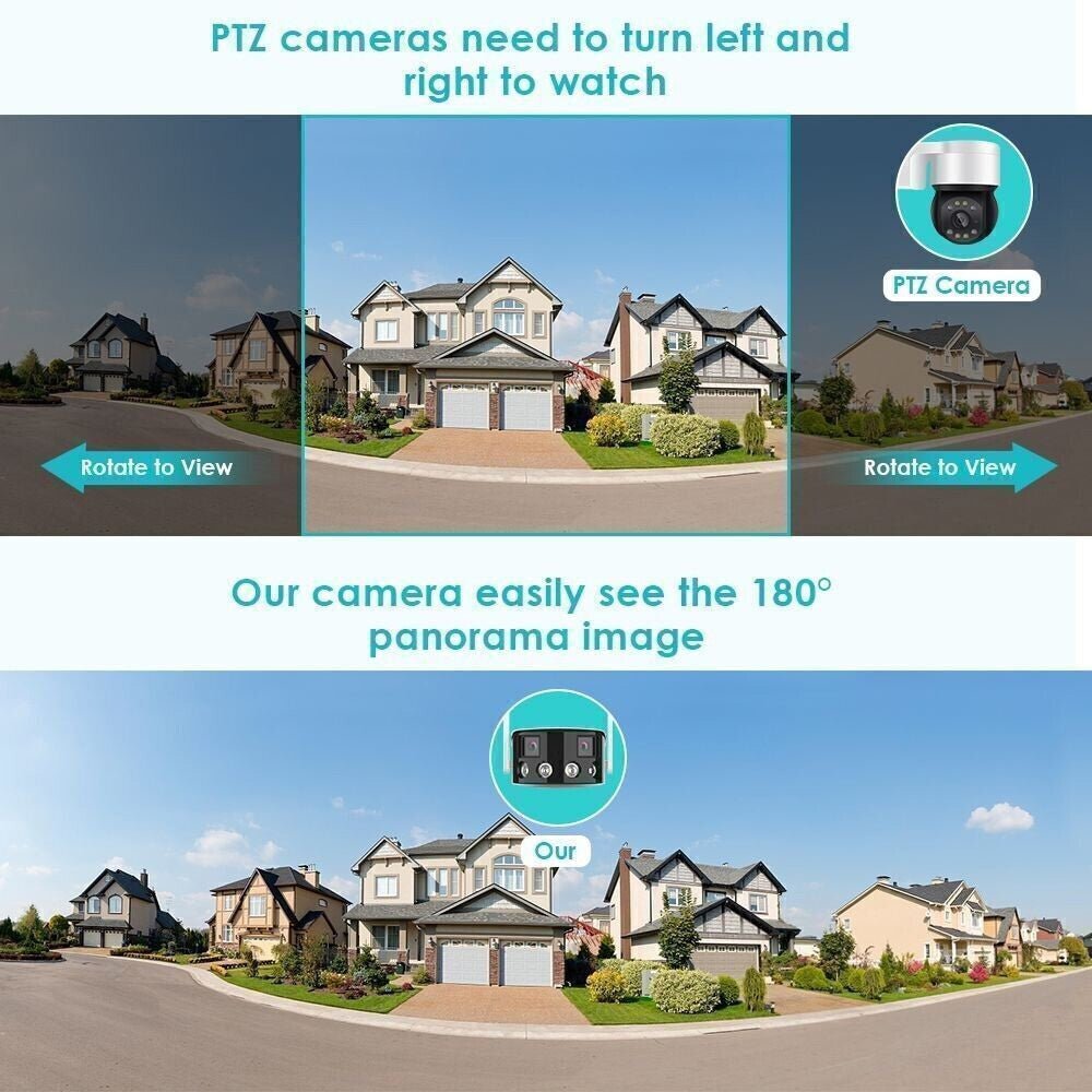 CRONY EW WIFI 4MP(ICsee APP)Binocular ultra wide Angle Camera 4K 8MP Camera Ultra-Wide Angle Dual Lens 180° Panorama two way audio - Edragonmall.com