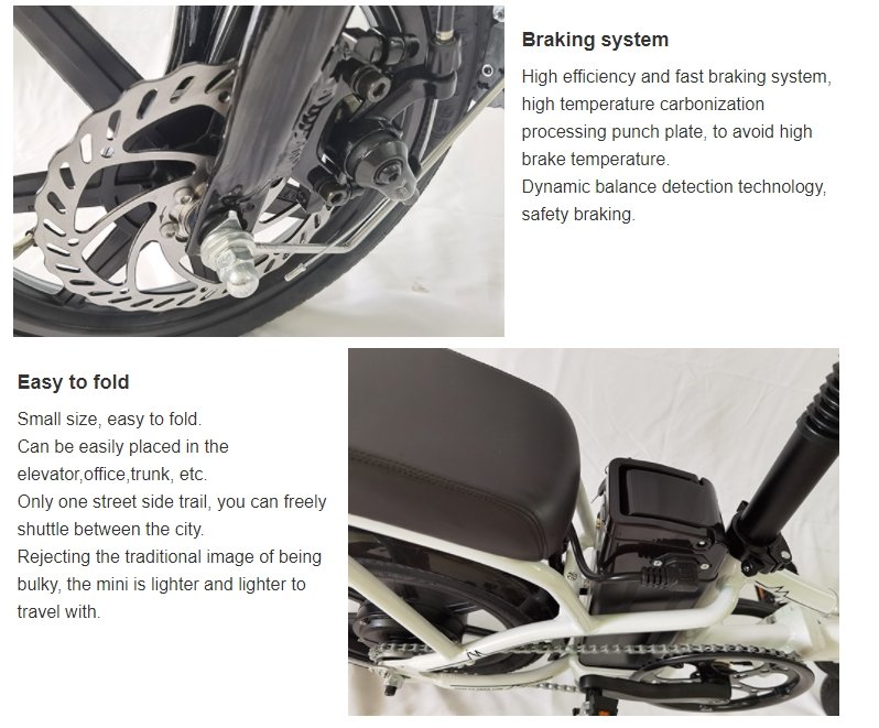 CRONY F6 Electric Folding Bike 14 inch folding electric bicycle mini battery car small electric car instead of lithium battery