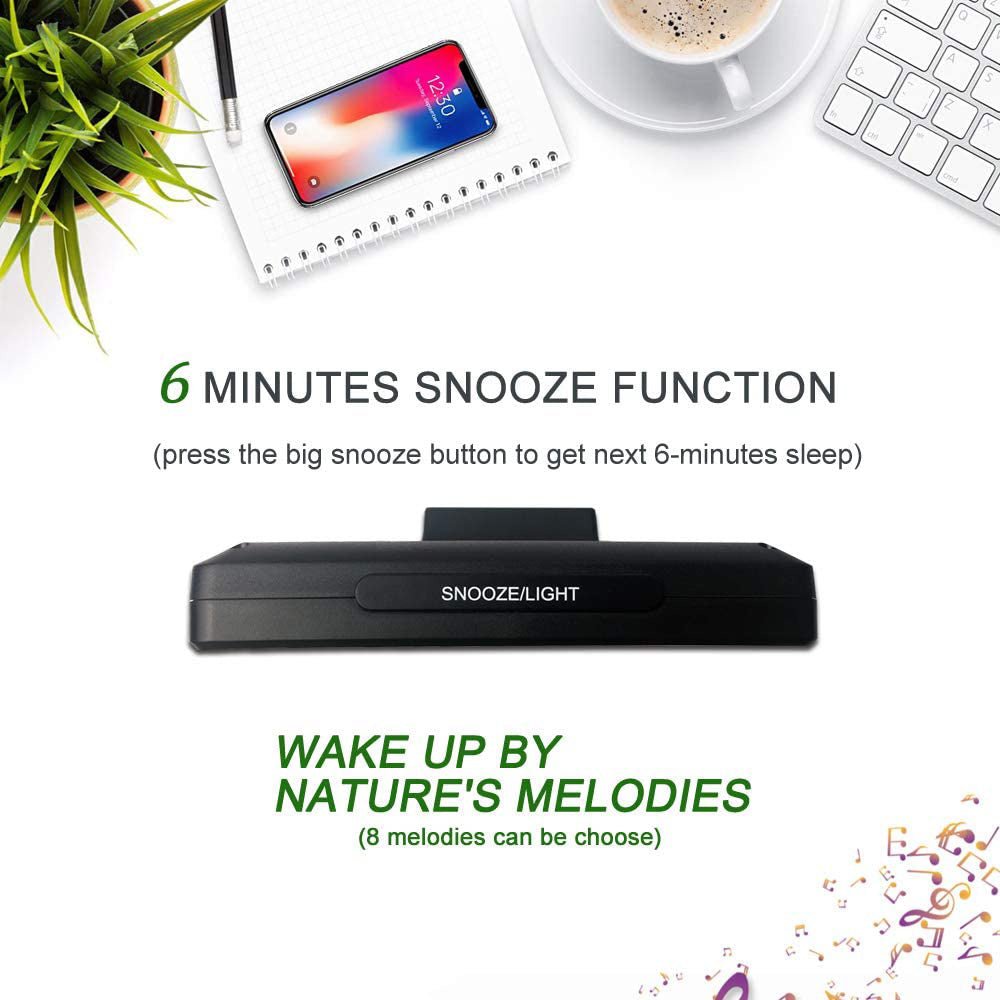 CRONY GH-2000 Color Electronic Clock Bedside Large Screen LED Alarm Clock with Date, Temperature | Black