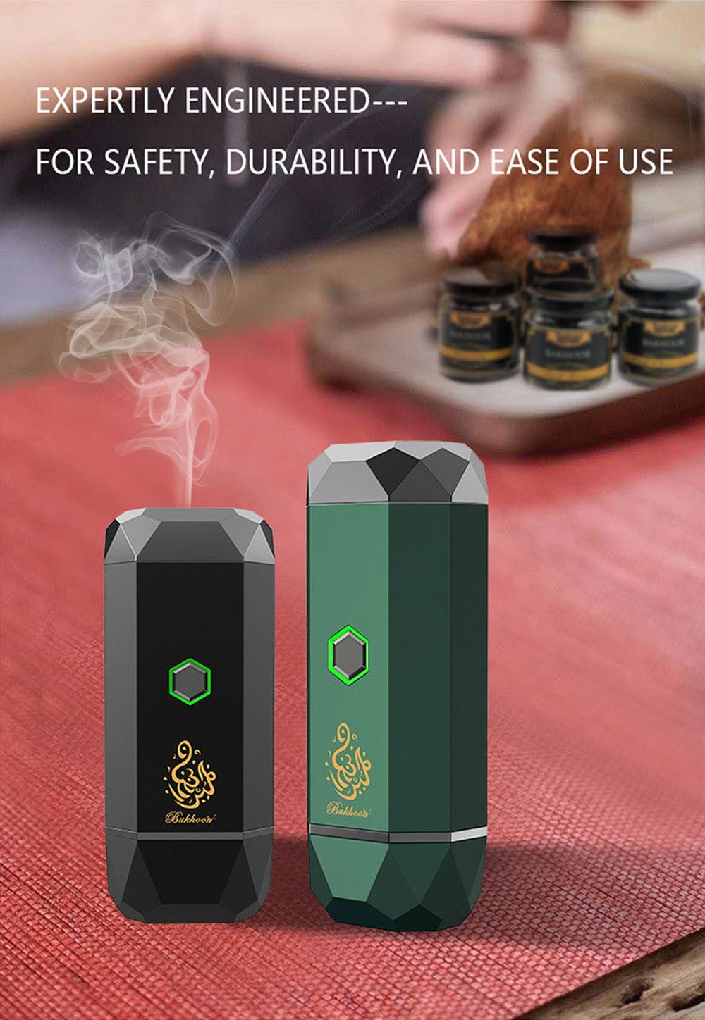 CRONY Large B15 Portable Bukhoor Style Usb Type-C Power incense burner Bakhoor Portable Rechargeable Electric Incense Burner | BLACK - Edragonmall.com