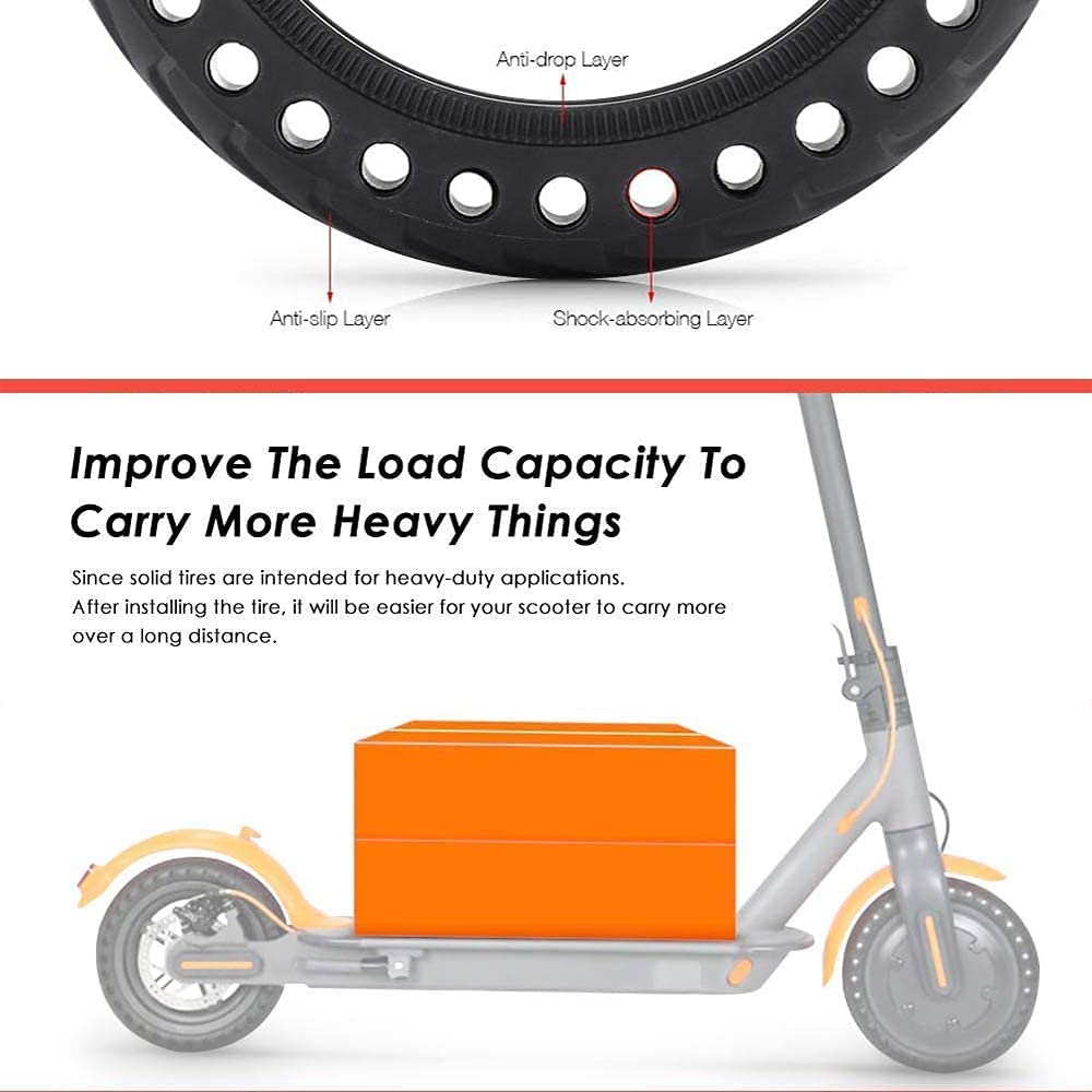 CRONY M365 honeycomb tires Scooter Tires 8.5In Tire Front Rear Tire Honeycomb glow-in-the-dark tires - Edragonmall.com