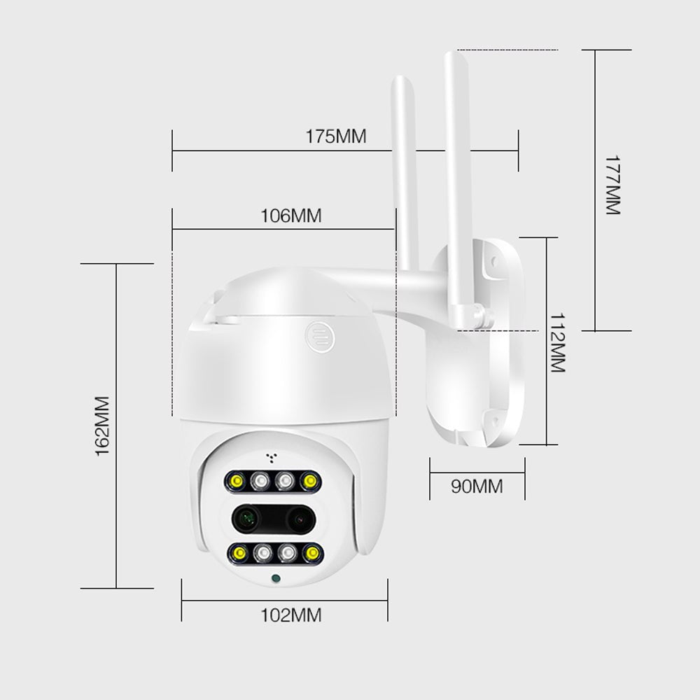 CRONY NIP-21HS carecam PRO APP ball Face recognition and shooting linkage alarm Voice alarm Day and night full color dual lens camera - Edragonmall.com