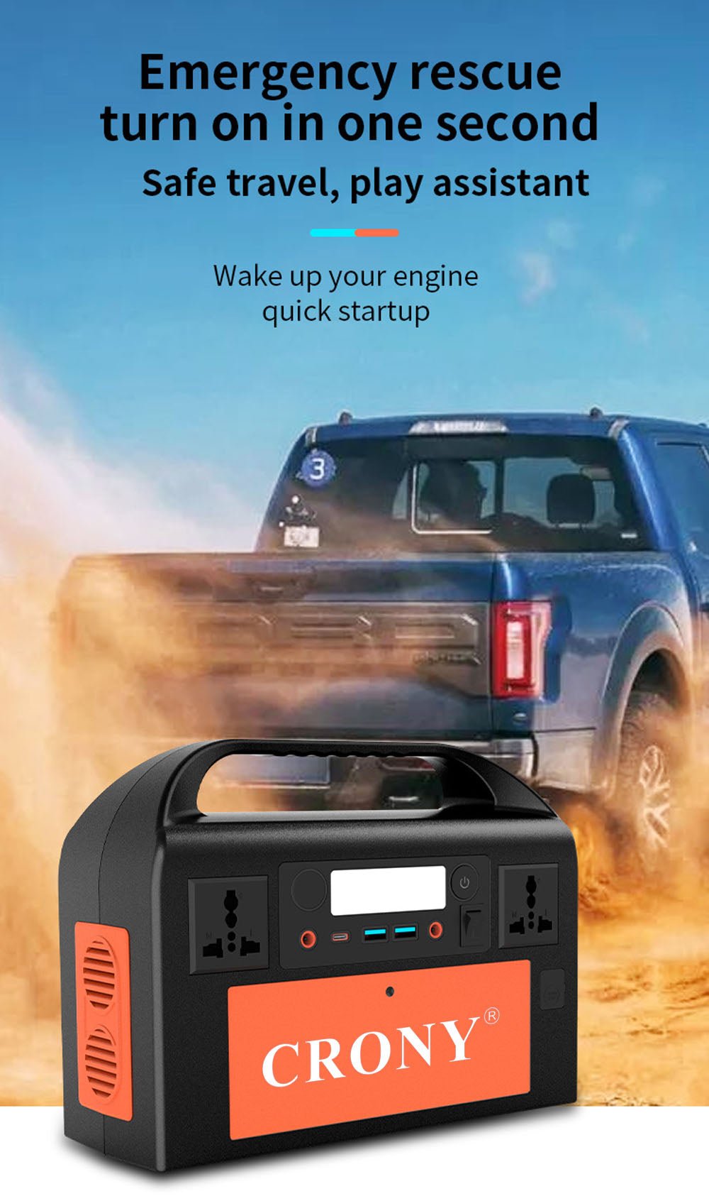 CRONY OKD300 Portable Power Station Portable Power Station 300W Backup Lithium Battery 314Wh 110V Pure Sine Wave AC Socket Solar Generator Power Supply - Edragonmall.com