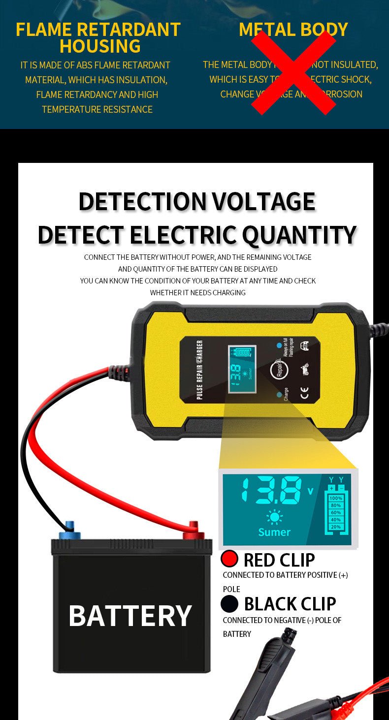 CRONY Powerful charger for 12V lead-acid battery - Edragonmall.com