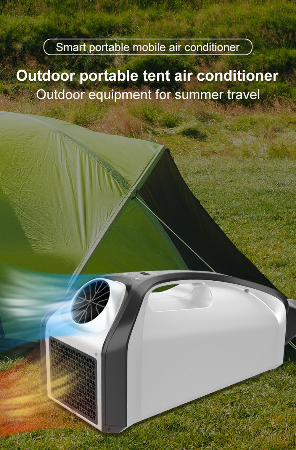 CRONY QN750 Tent air conditioning Portable Air Conditioners Home AC Cooling Unit 24V DC100-240V AC 3 Fan Speeds - Edragonmall.com