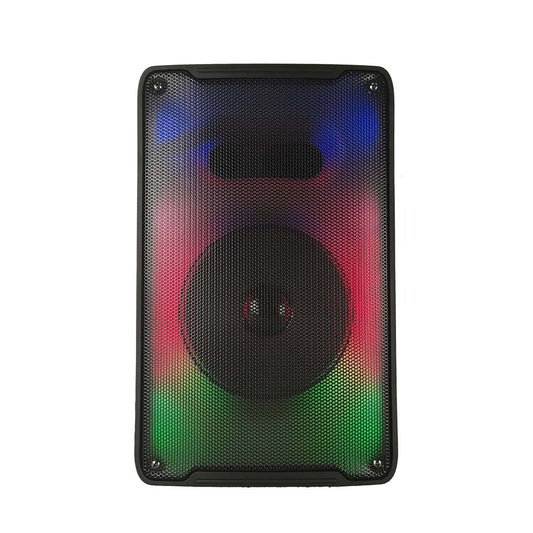 CRONY RX-8136 Speaker 8 inch flame fire running colorful light portable party speaker for out door use with wired microphone karaoke - Edragonmall.com